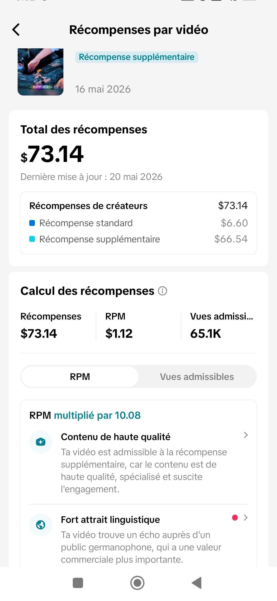 Aperçu compte TikTok 1